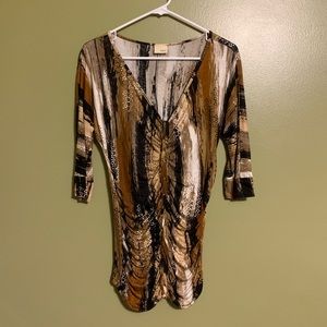 DayTrip neutral browns ruched top